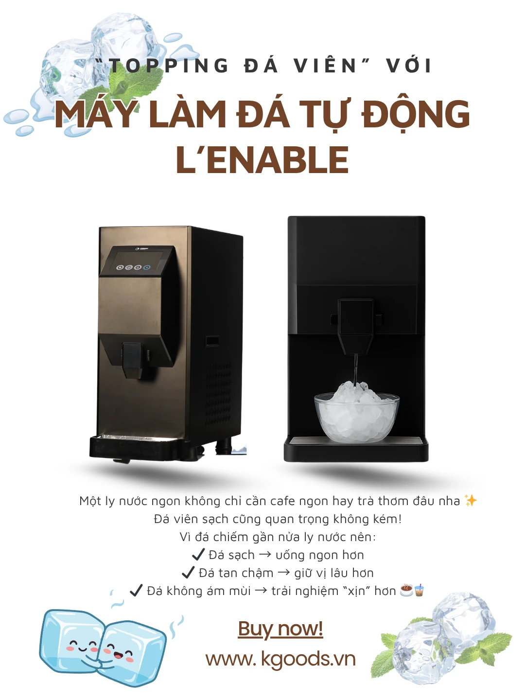 Nhu Cầu Sử Dụng Máy Làm Đá Sạch Tăng Cao Trong Ngành F&B Hiện Đại